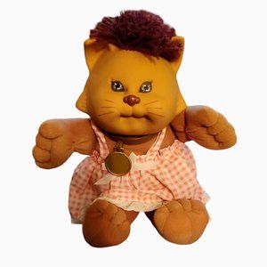 Vintage Cabbage Patch Koosa Cat in Original Pink Dress 1983